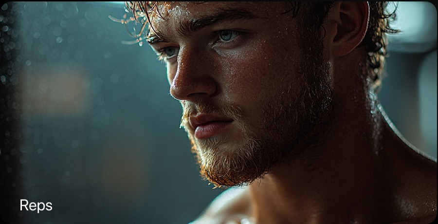 Athlete after a workout — count reps